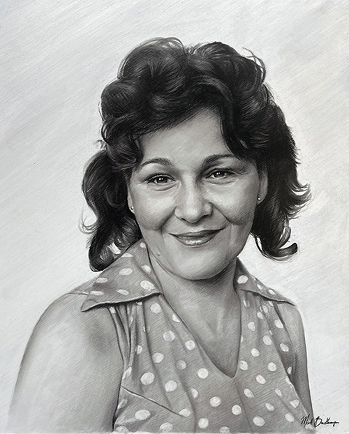 Charcoal portrait of woman